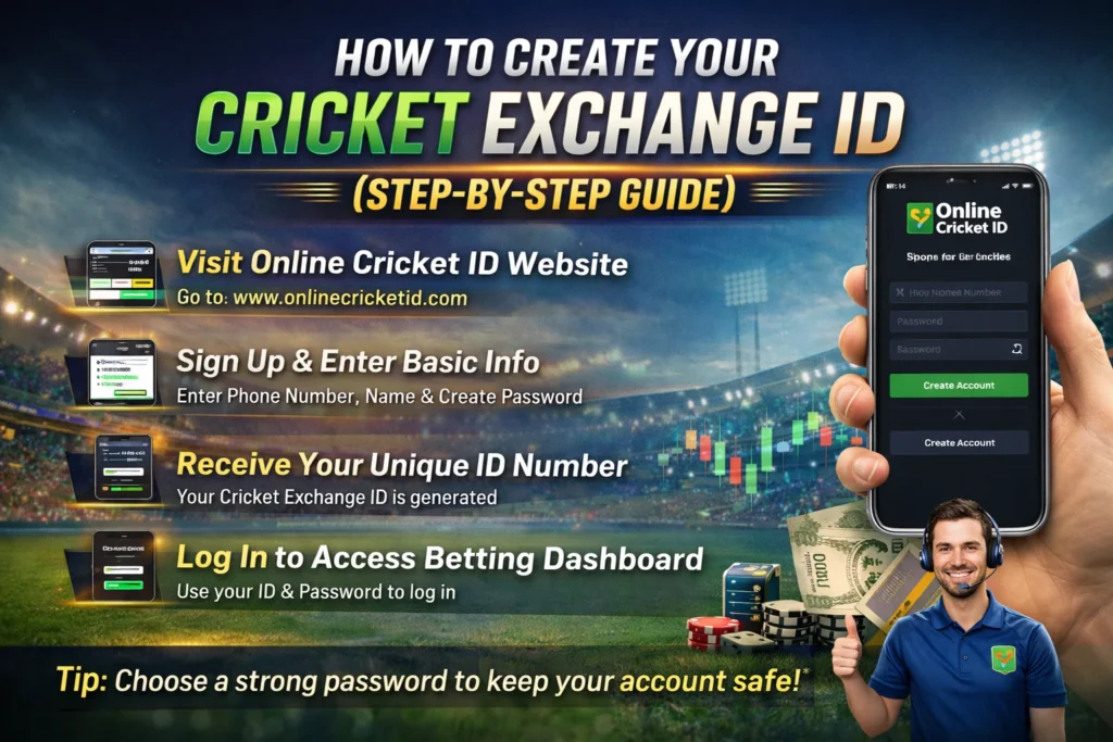 Cricket Exchange ID verification process with KYC documents and secure approval illustration