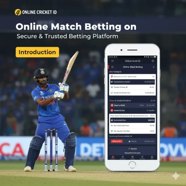 Online Match Betting dashboard on Online Cricket ID showing live cricket odds and betting options