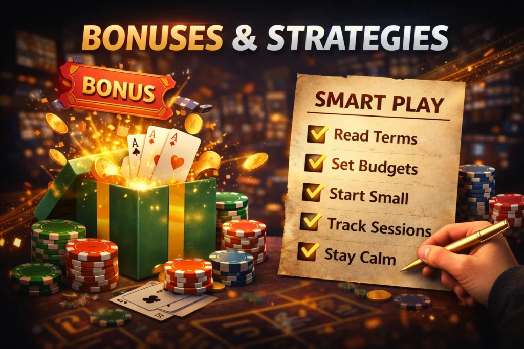 Casino Play bonuses and smart strategy tips including bankroll management and reading bonus terms