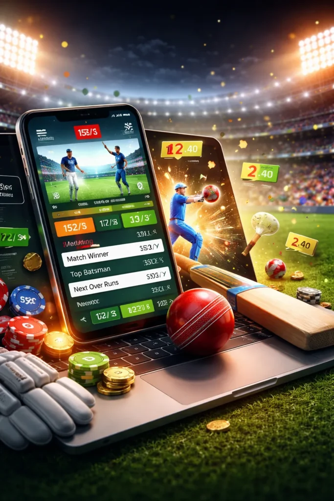 Sport Betting ID live cricket betting dashboard showing real-time match odds and online cricket ID interface