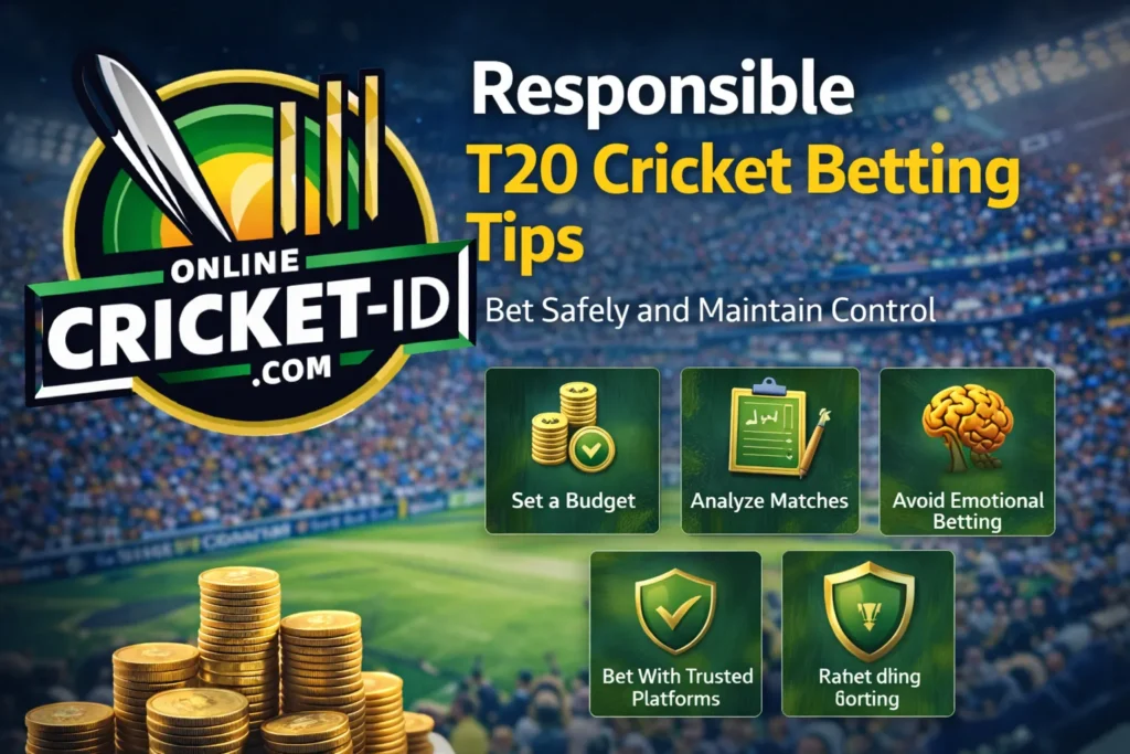 Responsible betting tips for T20 betting ID users including budgeting, match analysis and safe betting practices