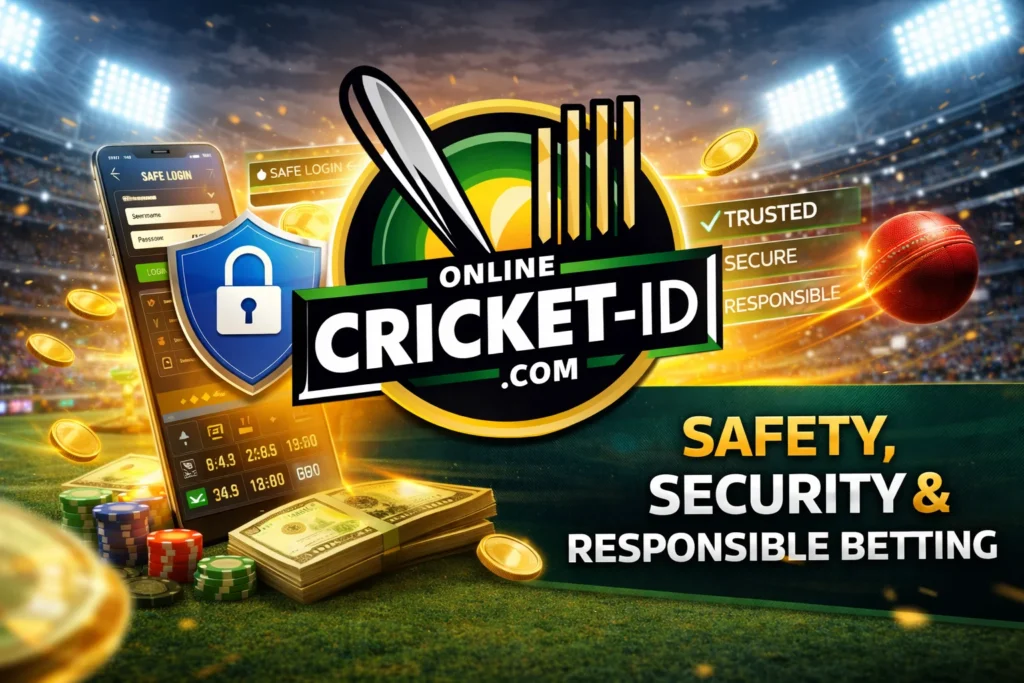 Safe and secure Online Betting Features in India with Online Cricket ID showing trusted and responsible betting
