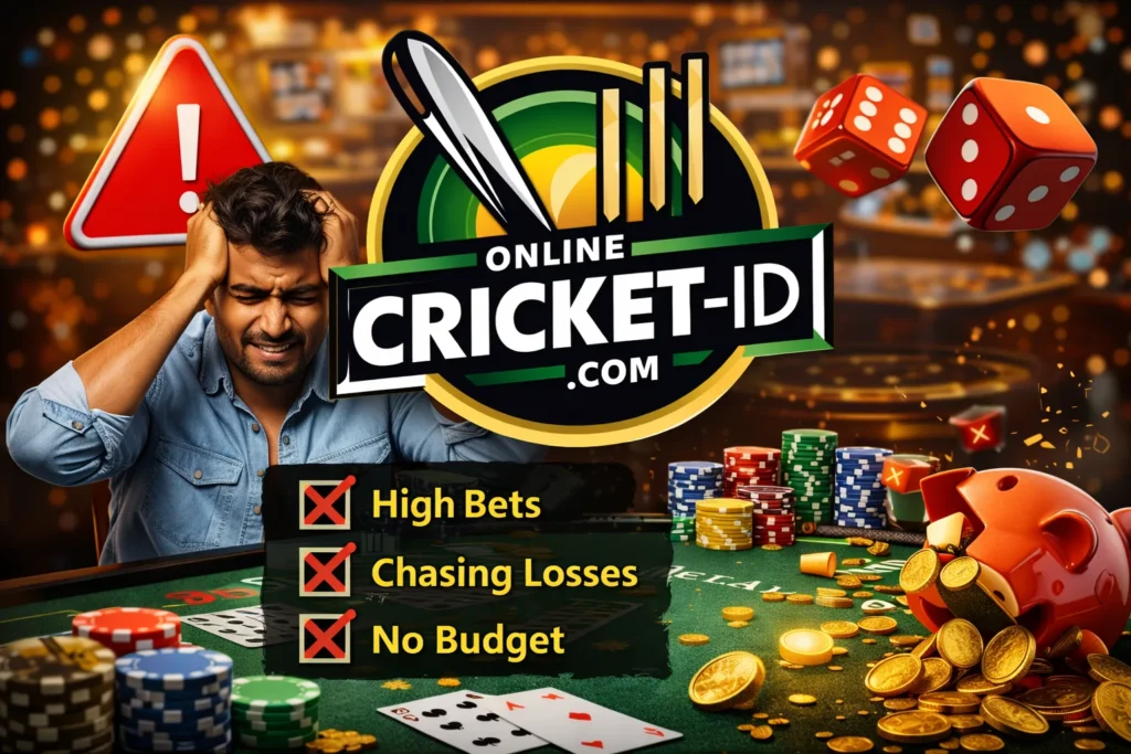 Beginner mistakes in table games like high bets, chasing losses, and no budget with Online Cricket ID